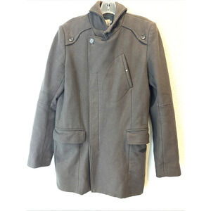 Reiss Wool Blend Single Breasted Military Style Coat‎ Brown Size M | Overcoat